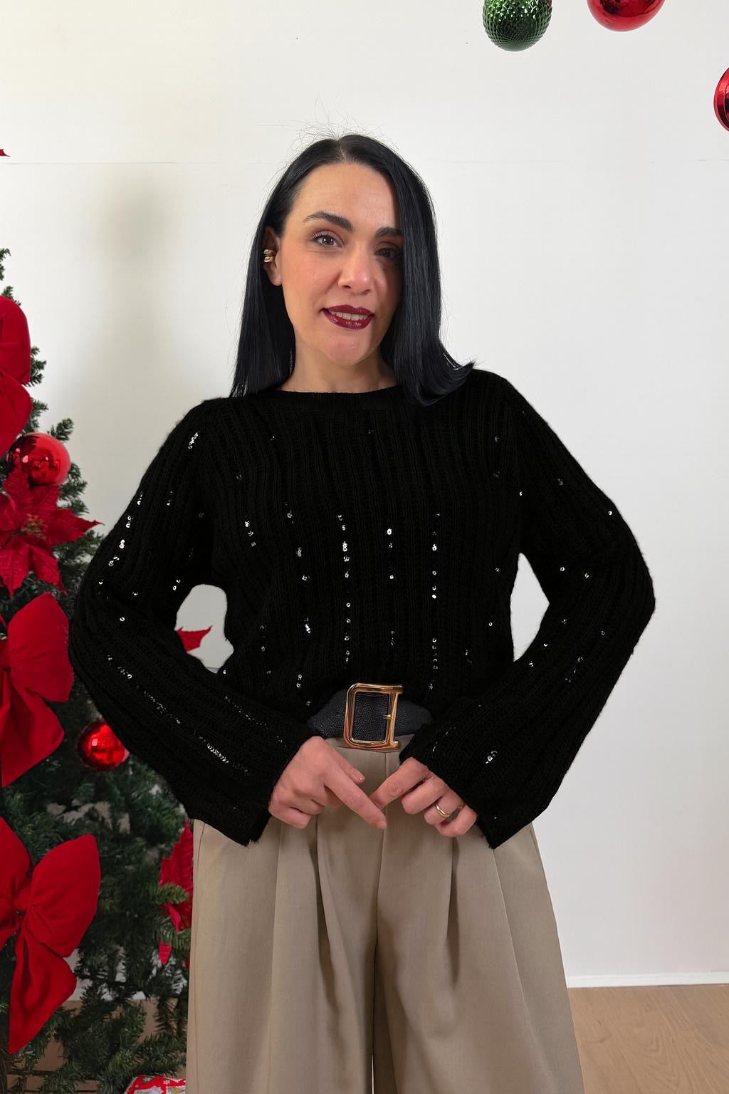 Maglione Cascada paillettes (veste anche curvy)