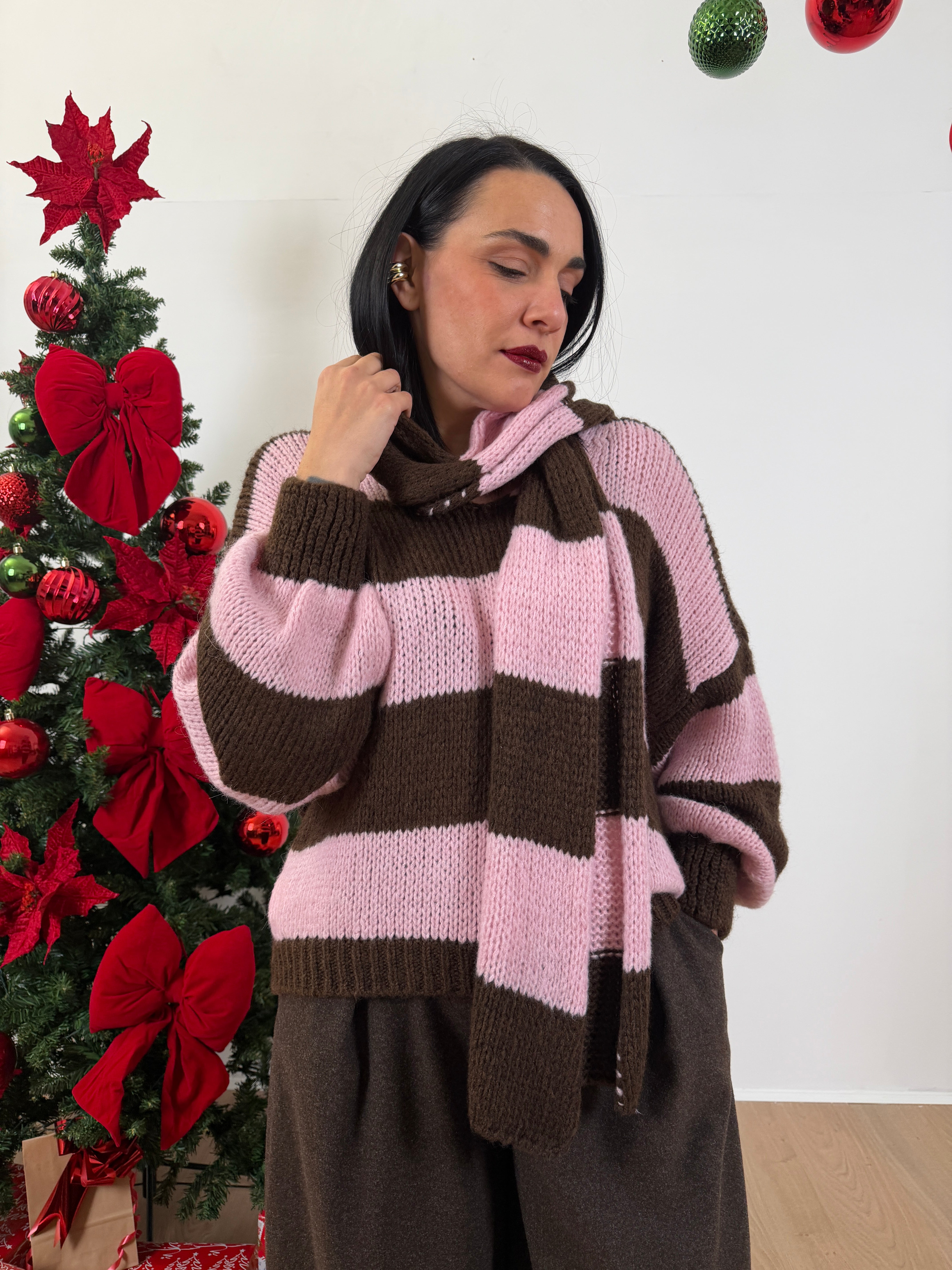 Coquette Maglione e sciarpa ( veste anche curvy)