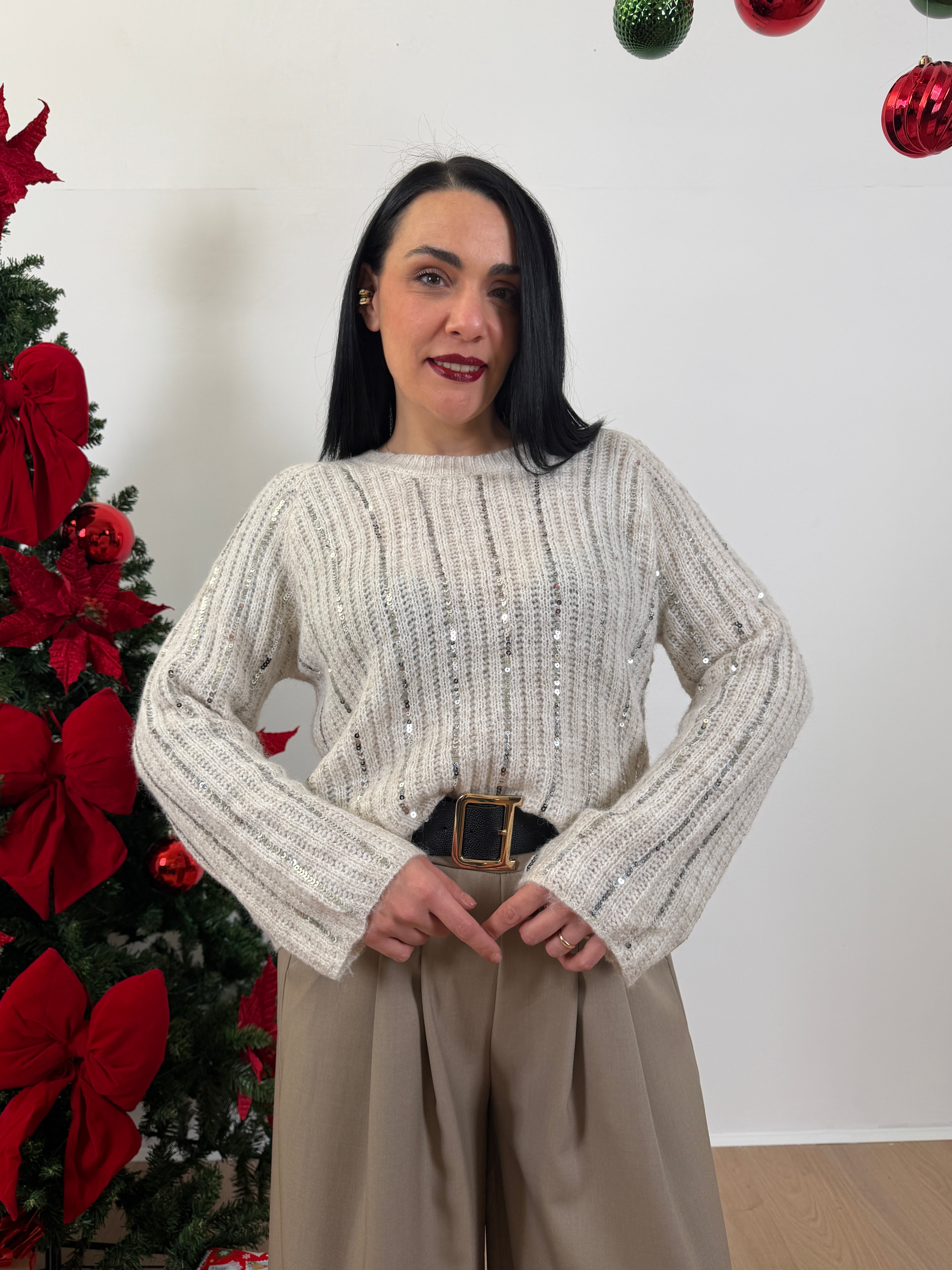 Maglione Cascada paillettes (veste anche curvy)