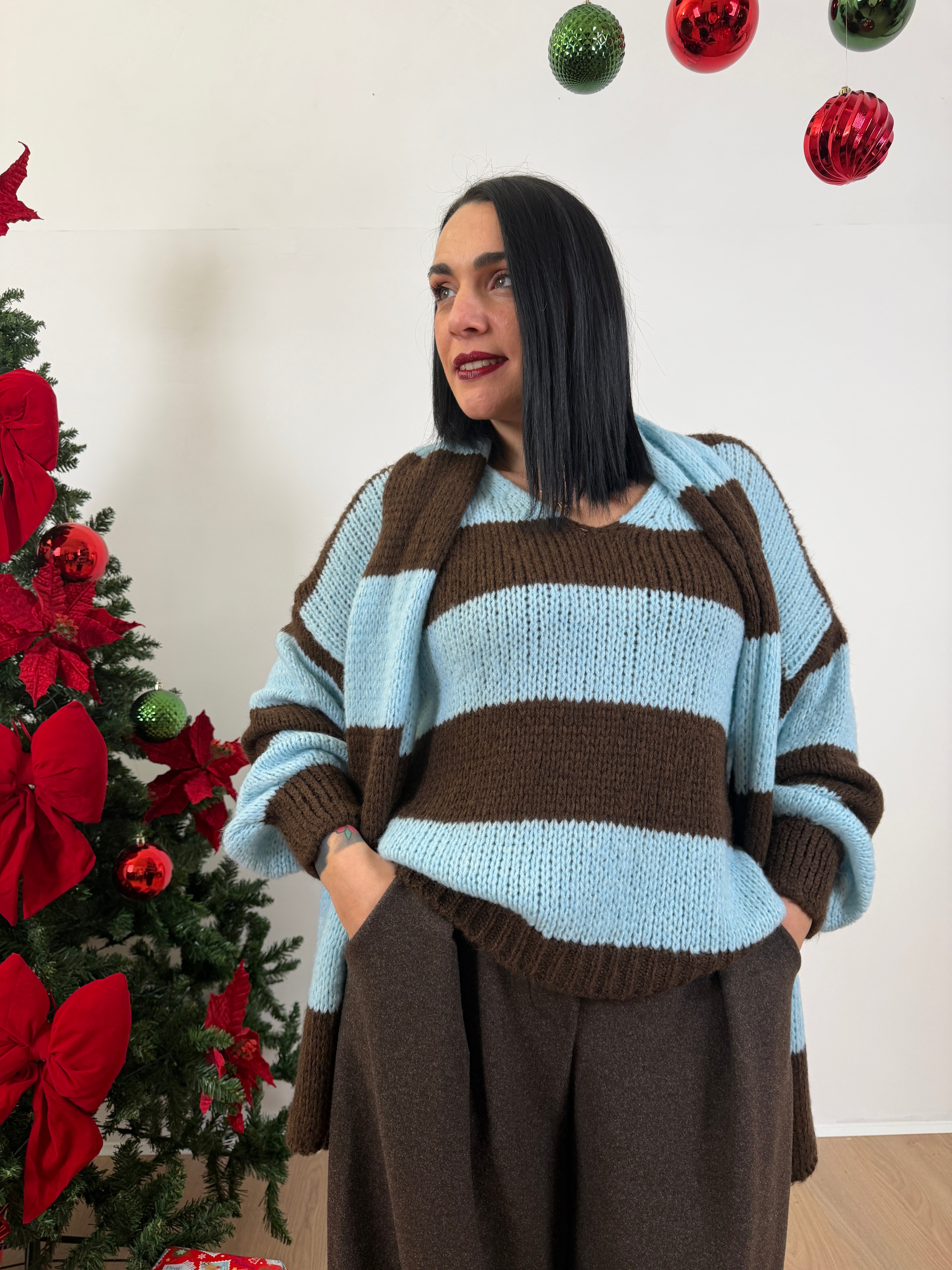 Coquette Maglione e sciarpa ( veste anche curvy)