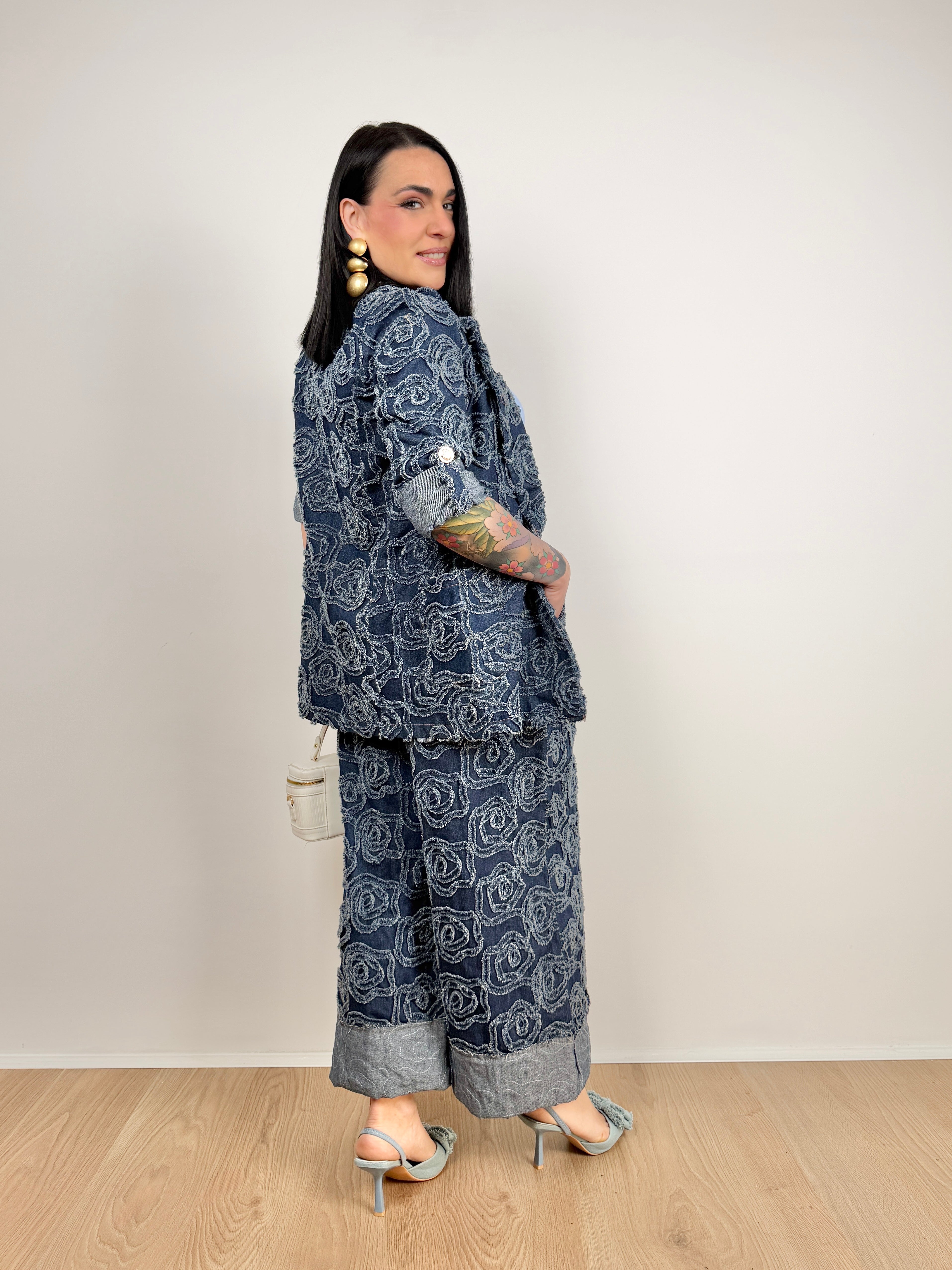 Tailleur Denim Roses