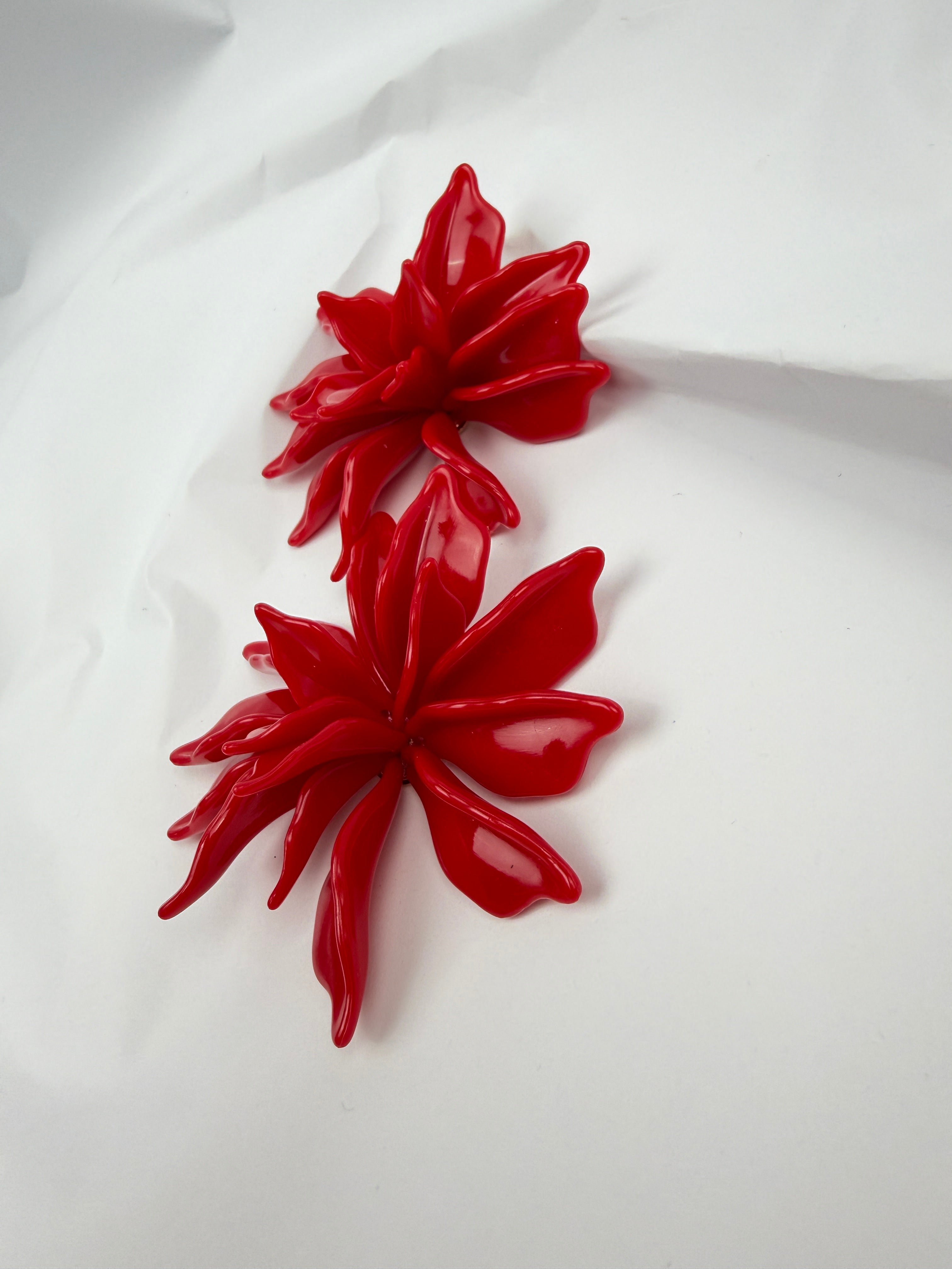 Orecchini Red Flower